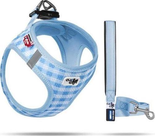 Vest Air-Mesh Köpek Göğüs Tasması Mavi Ekose Xxxsmall 26-30 Cm