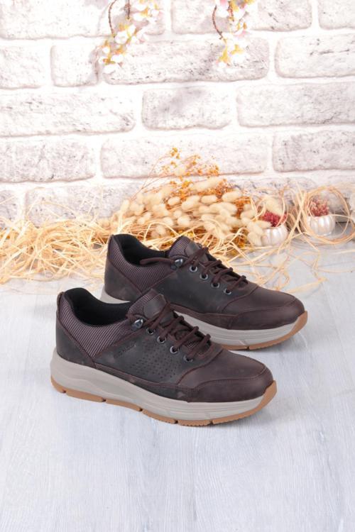 I1287 Kruvasan Hafif Rahat Yürüyüş Ayakkabısı Hakiki Deri Erkek Ayakkabı