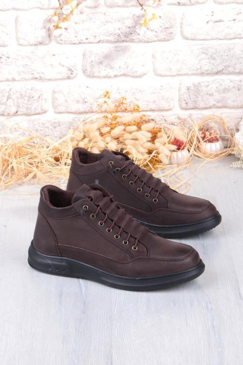 9014 Grezör Rahat Kauçuk Taban Orijinal Hakiki Deri Lastik Bağçıklı Erkek Bot