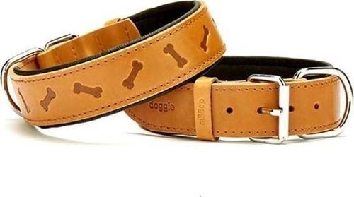 Comfort Deri Kemik Desenli Köpek Boyun Tasması Small Camel 4x47-55 Cm