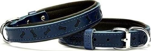 Comfort Deri Kemik Desenli Köpek Boyun Tasması Small Mavi 2x30-35 Cm