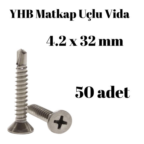 Matkap Uçlu Vida YHB 4,2x32 50'li Paket