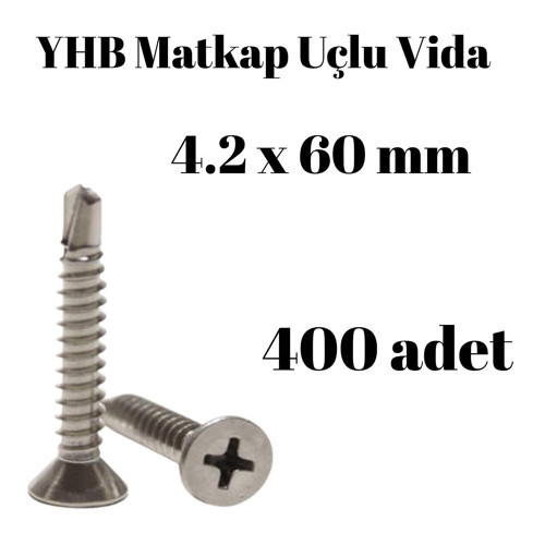 Matkap Uçlu Vida YHB 4,2x60 mm 400'lü Paket