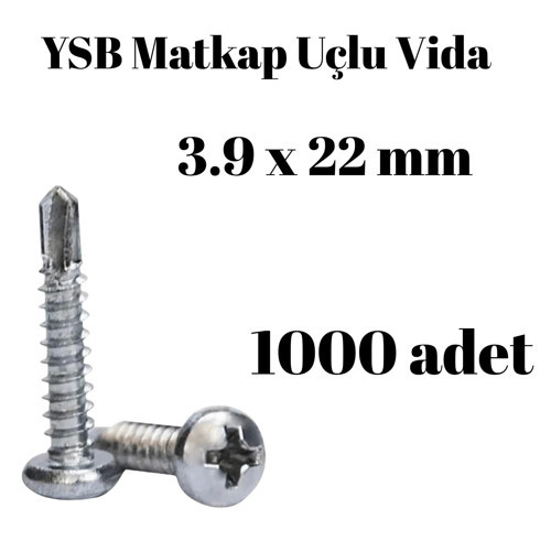 Matkap Uçlu Akıllı Vida YSB 3,9x22 1000'li Kutu Yıldız Silindir Başlı