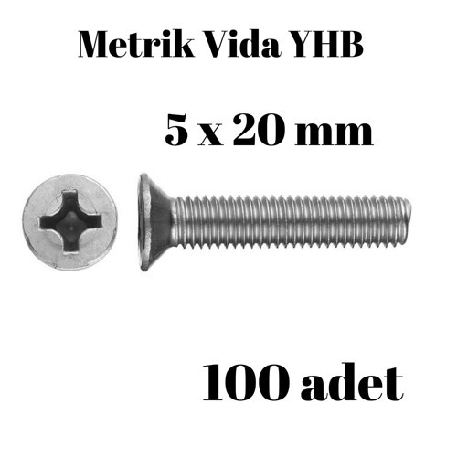 Metrik Vida Civata Yhb 5x20 mm 100 Adet Yıldız