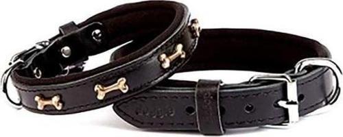 Comfort Deri Kemik Süslü Köpek Boyun Tasması Medium Siyah 2.5x37-45 Cm