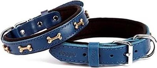 Comfort Deri Kemik Süslü Köpek Boyun Tasması Small Mavi 2x30-35 Cm