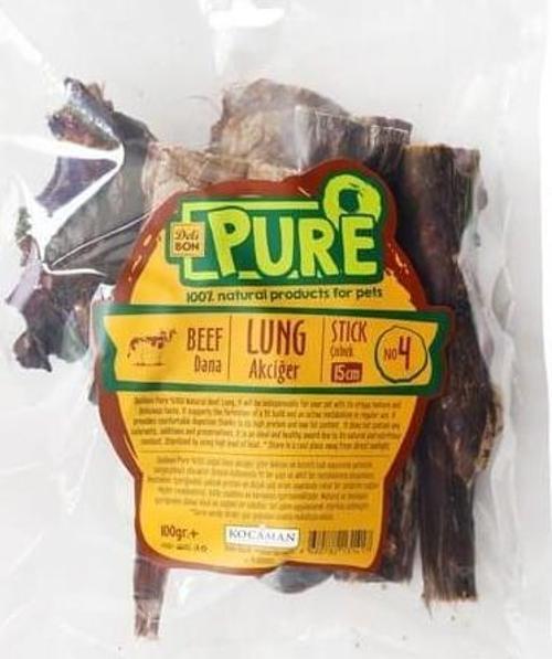 Kurutulmuş Çubuk Dana Akciğer Köpek Ödül Maması 15 Cm 100 Gr