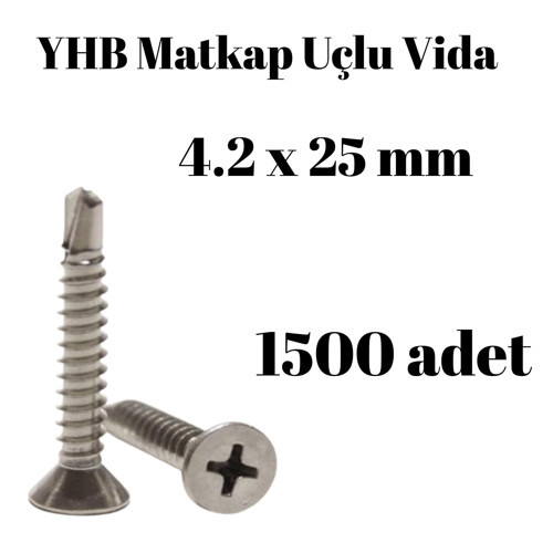 Matkap Uçlu Vida YHB 4,2x25 mm 1500'lü Paket