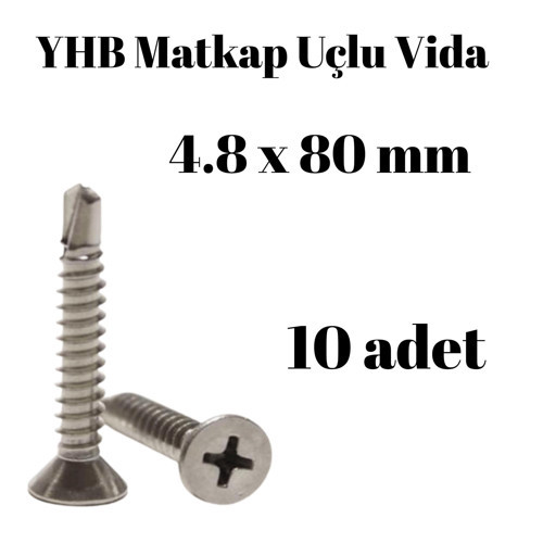 Matkap Uçlu Vida YHB 4,8x80 10 Adet