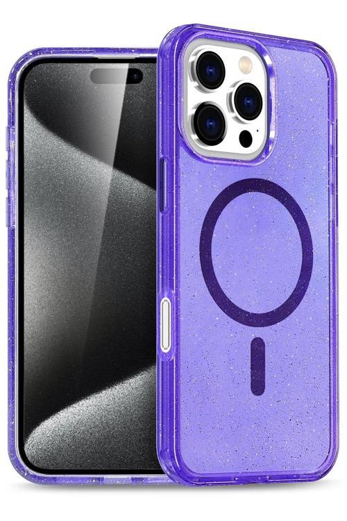 Apple iPhone 16 Pro Star Magsafe Kapak - Mor-(5796)