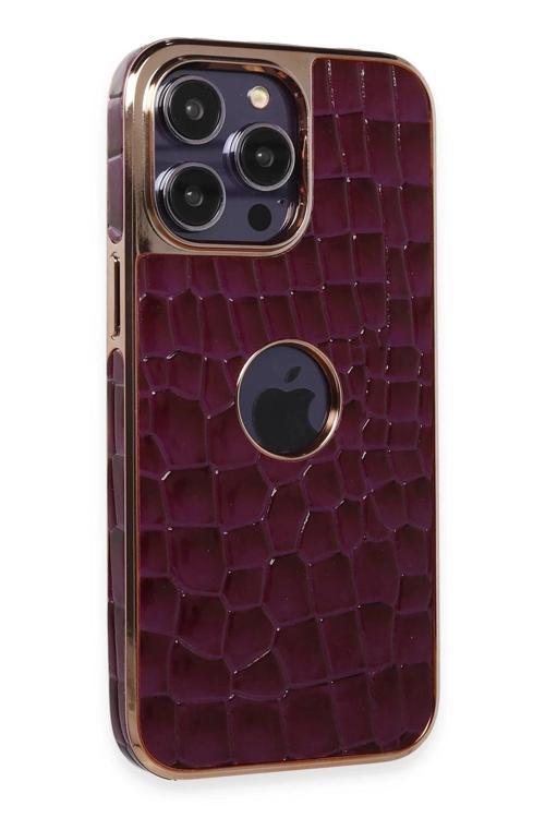 iPhone 14 Pro Kılıf Snake Kapak - Derin Mor-(5796)