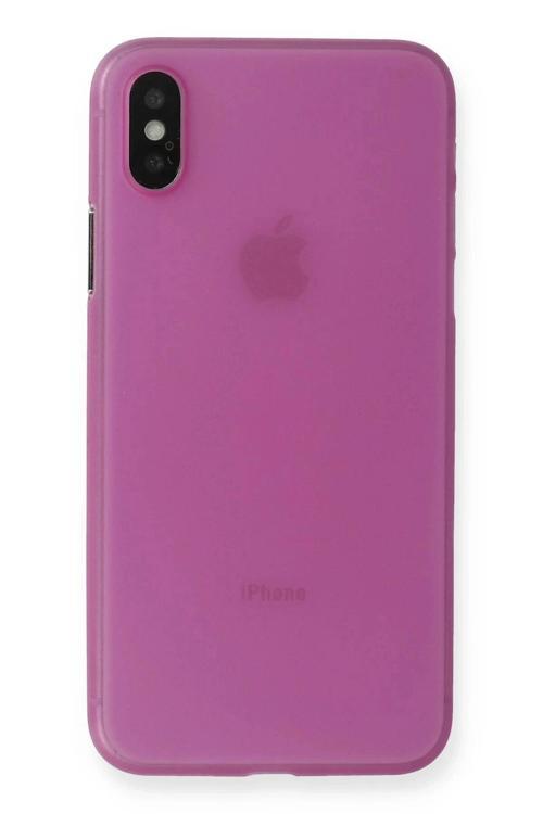 iPhone X Kılıf PP Ultra İnce Kapak - Pembe-(5796)
