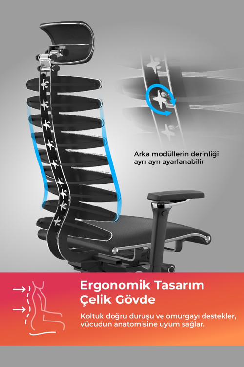 Equalizer Ergonomik Deri Yönetici Koltuğu / Ofis Sandalyesi - 55.F.28.13A
