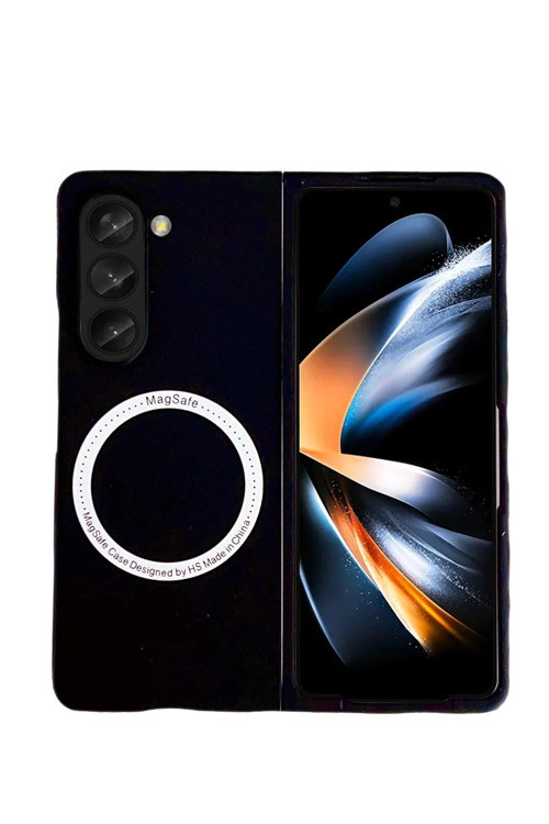 Samsung Galaxy Z Fold 5 Kılıf Mata Fold Kapak - Siyah-(5796)