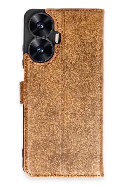 Realme C55 Kılıf Trend S Plus Kapaklı Kılıf - Taba-(5796)