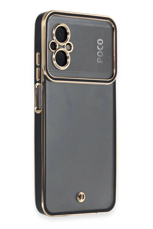 Xiaomi Poco M5 Kılıf Liva Lens Silikon - Siyah-(5796)
