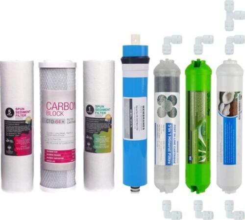 Su Arıtma Cihazı Filtresi 7'li Filtre Seti Paket Açık Kasa Quick Bağlantılı Inline
