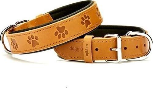 Comfort Deri Pati Desenli Köpek Boyun Tasması Large Camel 3.5x52-60 Cm