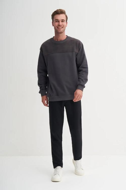 Relax Fit Pamuk Karışımlı Intersoft Sweatshirt-50080