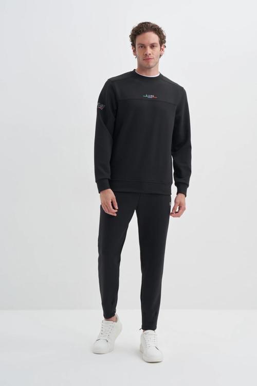 Regular Fit Scuba Kumaş Pamuk Karışımlı S-line Baskılı Sweatshirt-52380