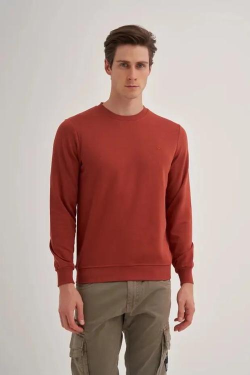 Slim Fit Mevsimlik 3 İplik Pamuk Karışımlı Sweatshirt-56100