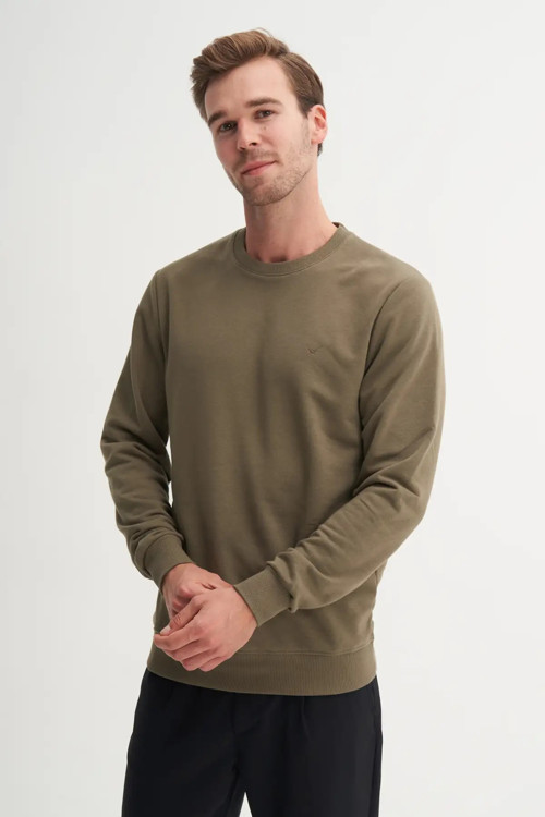 Slim Fit Mevsimlik 3 İplik Pamuk Karışımlı Sweatshirt-56100