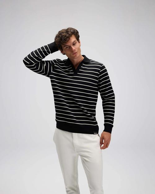 Erkek Polo Sweatshirt EM594-BK