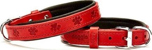 Comfort Deri Pati Desenli Köpek Boyun Tasması Small Kırmızı 2x30-35 Cm