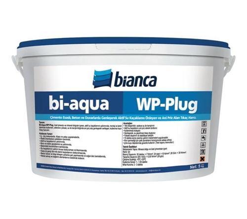 Bi-Aqua Wp-Plug Çimento Esaslı, Beton ve Duvarlarda Genleşerek Aktif Su Kaçaklarını Önleyen ve Ani Priz Alan Tıka