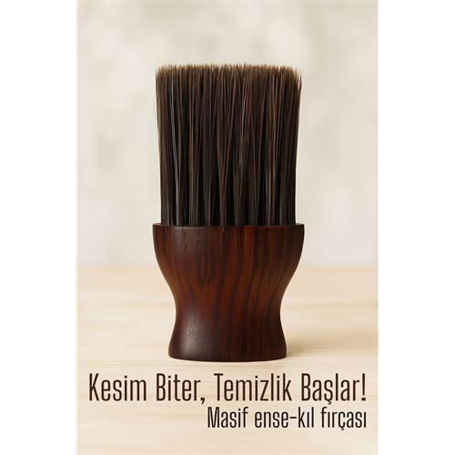 Berber Ense Fırçası Saç Temizleme Fırçası - Berber Temizlik Fırçası Masif Ahşap