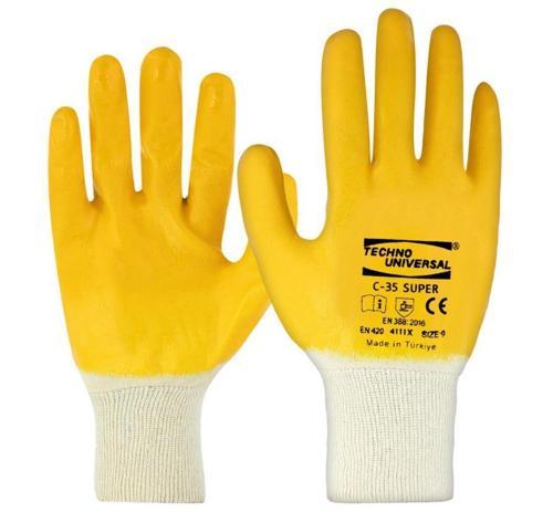 Üniversal Techno C-35 Süper Tam Kaplama Eldiven Sarı 10 Numara