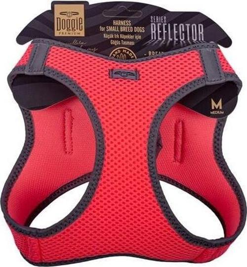 Havalı Dokuma Reflektör Küçük Irk Köpek Göğüs Tasması Medium Pembe 38-44 Cm