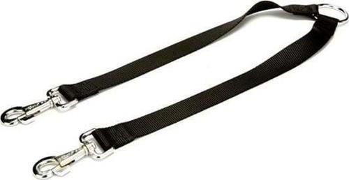 Dokuma Çift Köpek Gezdirme Tasma Aparatı Medium Siyah 2.5x70-60 Cm