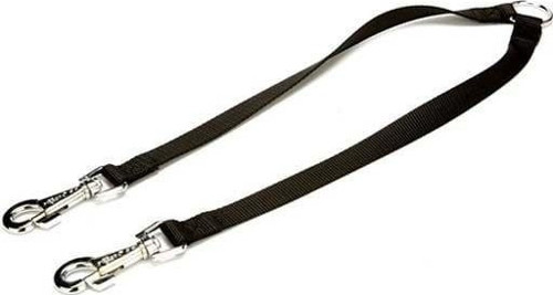 Dokuma Çift Köpek Gezdirme Tasma Aparatı Medium Siyah 2x60-60 Cm
