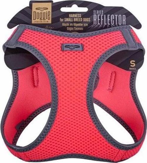 Havalı Dokuma Reflektör Küçük Irk Köpek Göğüs Tasması Small Pembe 32-38 Cm