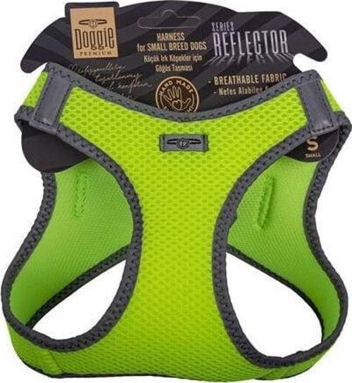 Havalı Dokuma Reflektör Küçük Irk Köpek Göğüs Tasması Small Sarı 32-38 Cm
