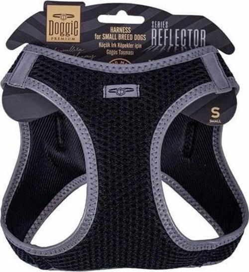 Havalı Dokuma Reflektör Küçük Irk Köpek Göğüs Tasması Small Siyah 32-38 Cm