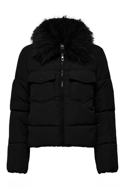 Onlmaggi Regular Fit Tüy Detaylı Klasik Yaka Bayan Mont 15322000 SİYAH