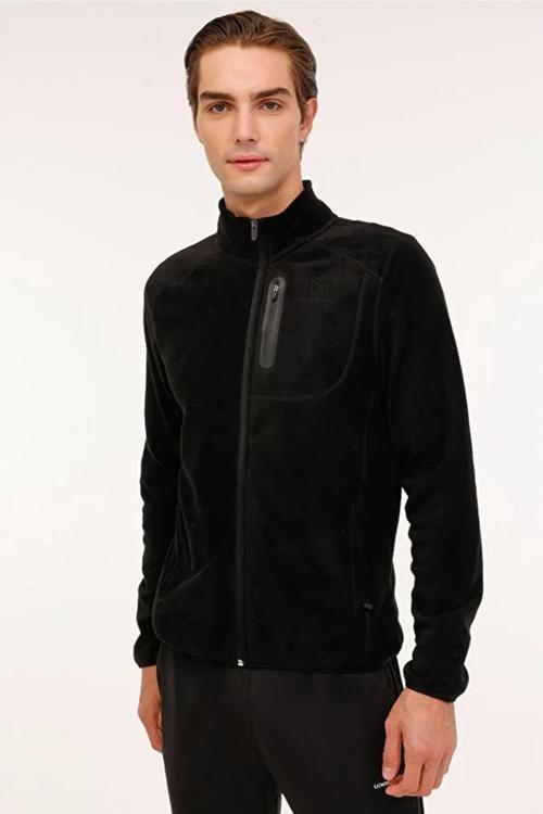 Regular Fit Dik Yaka Fermuarlı Erkek Polar 7SN165 5PR SİYAH