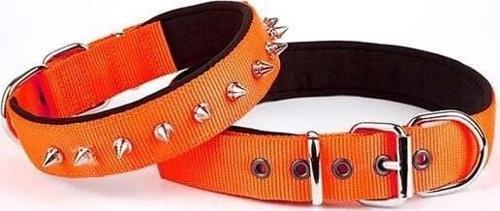 Comfort Dokuma Çivili Köpek Boyun Tasması Medium Turuncu 2.5x37-45 Cm