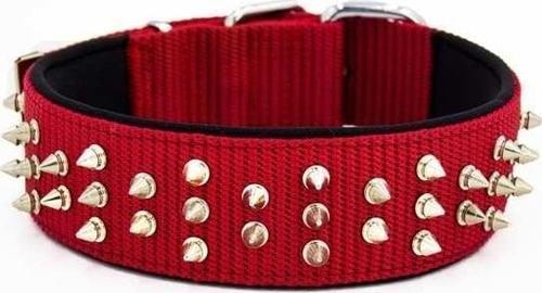 Comfort Dokuma Çivili Köpek Boyun Tasması Small Kırmızı 5x50-60 Cm
