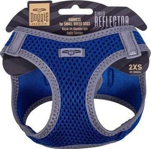 Havalı Dokuma Reflektör Küçük Irk Köpek Göğüs Tasması Xxsmall Mavi 26-30 Cm