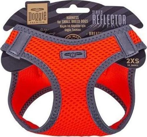 Havalı Dokuma Reflektör Küçük Irk Köpek Göğüs Tasması Xxsmall Turuncu 26-30 Cm