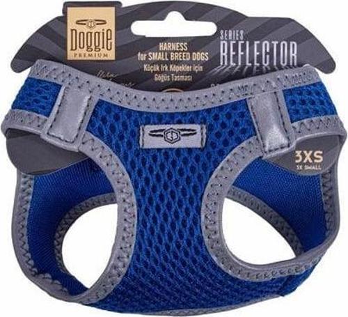Havalı Dokuma Reflektör Küçük Irk Köpek Göğüs Tasması Xxxsmall Mavi 22-26 Cm
