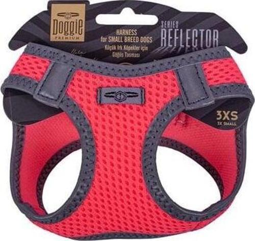 Havalı Dokuma Reflektör Küçük Irk Köpek Göğüs Tasması Xxxsmall Pembe 22-26 Cm