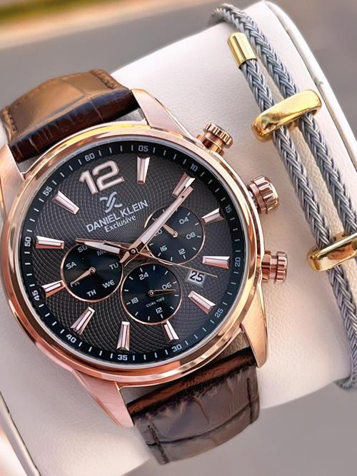 Deri Kordon İç Kadran Fonksiyonları Aktif 3 Atm Suya Dayanıklı Erkek Kol Saati E14063-4