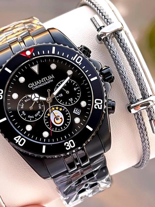 Galatasaraylı Lisanslı İtalyan Tasarım Bileklik Hediyeli 10 Atm Taraftar Kol Saati EGS1090.650