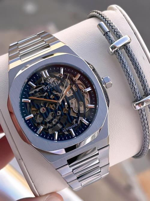 İtalyan Bileklik Hediyeli Otomatik 2 yıl Garantili 5 Atm Suya Dayanıklı Erkek Kol Saati 802.G