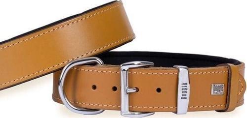 Konfor Deri Köpek Boyun Tasması Small Camel 4x47-55 Cm